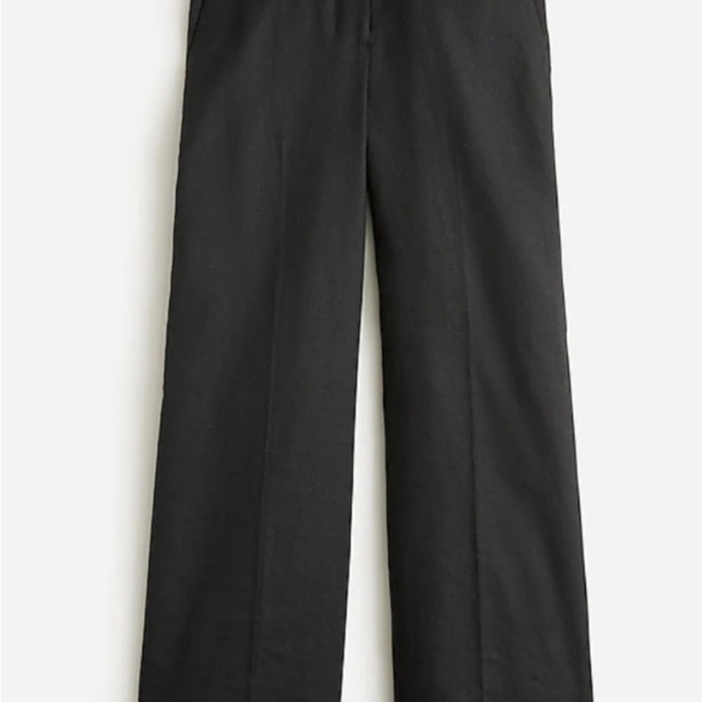 Sydney pant in stretch linen blend. Black, Size 8.